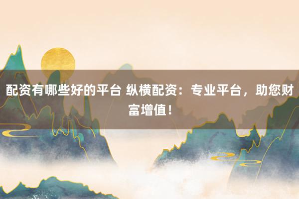 配资有哪些好的平台 纵横配资：专业平台，助您财富增值！