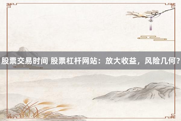 股票交易时间 股票杠杆网站：放大收益，风险几何？