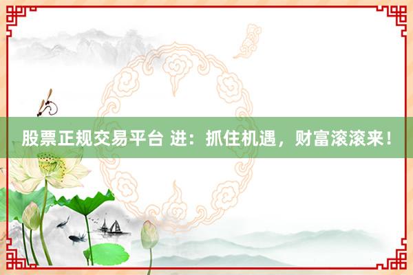 股票正规交易平台 进：抓住机遇，财富滚滚来！