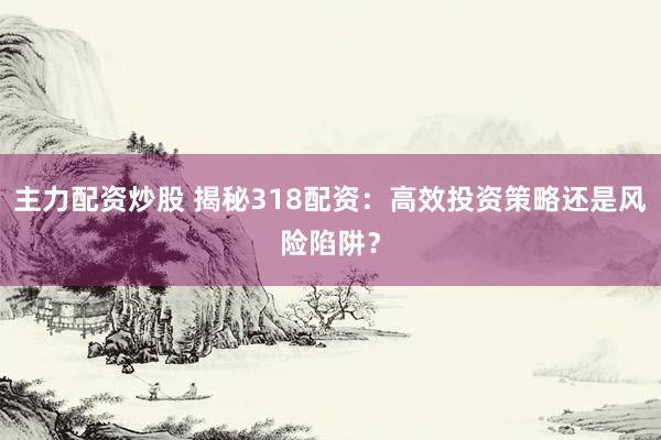 主力配资炒股 揭秘318配资：高效投资策略还是风险陷阱？