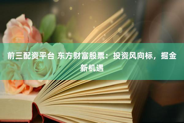前三配资平台 东方财富股票：投资风向标，掘金新机遇