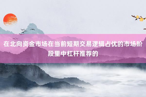在北向资金市场在当前短期交易逻辑占优的市场阶段里中杠杆推荐的