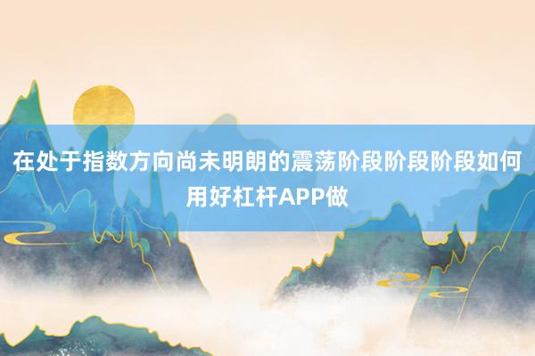 在处于指数方向尚未明朗的震荡阶段阶段阶段如何用好杠杆APP做