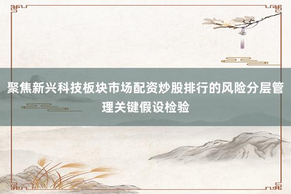 聚焦新兴科技板块市场配资炒股排行的风险分层管理关键假设检验