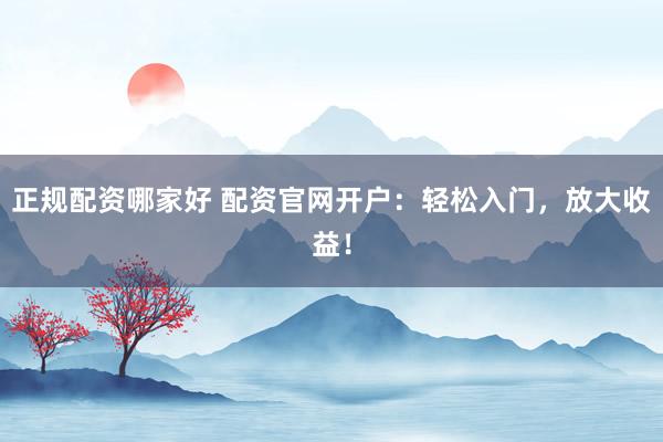 正规配资哪家好 配资官网开户：轻松入门，放大收益！