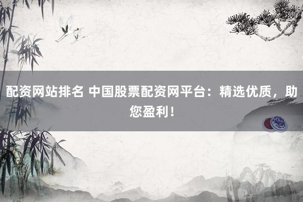 配资网站排名 中国股票配资网平台：精选优质，助您盈利！