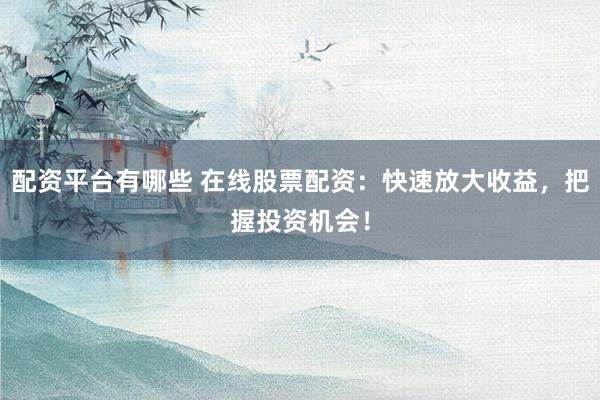 配资平台有哪些 在线股票配资：快速放大收益，把握投资机会！